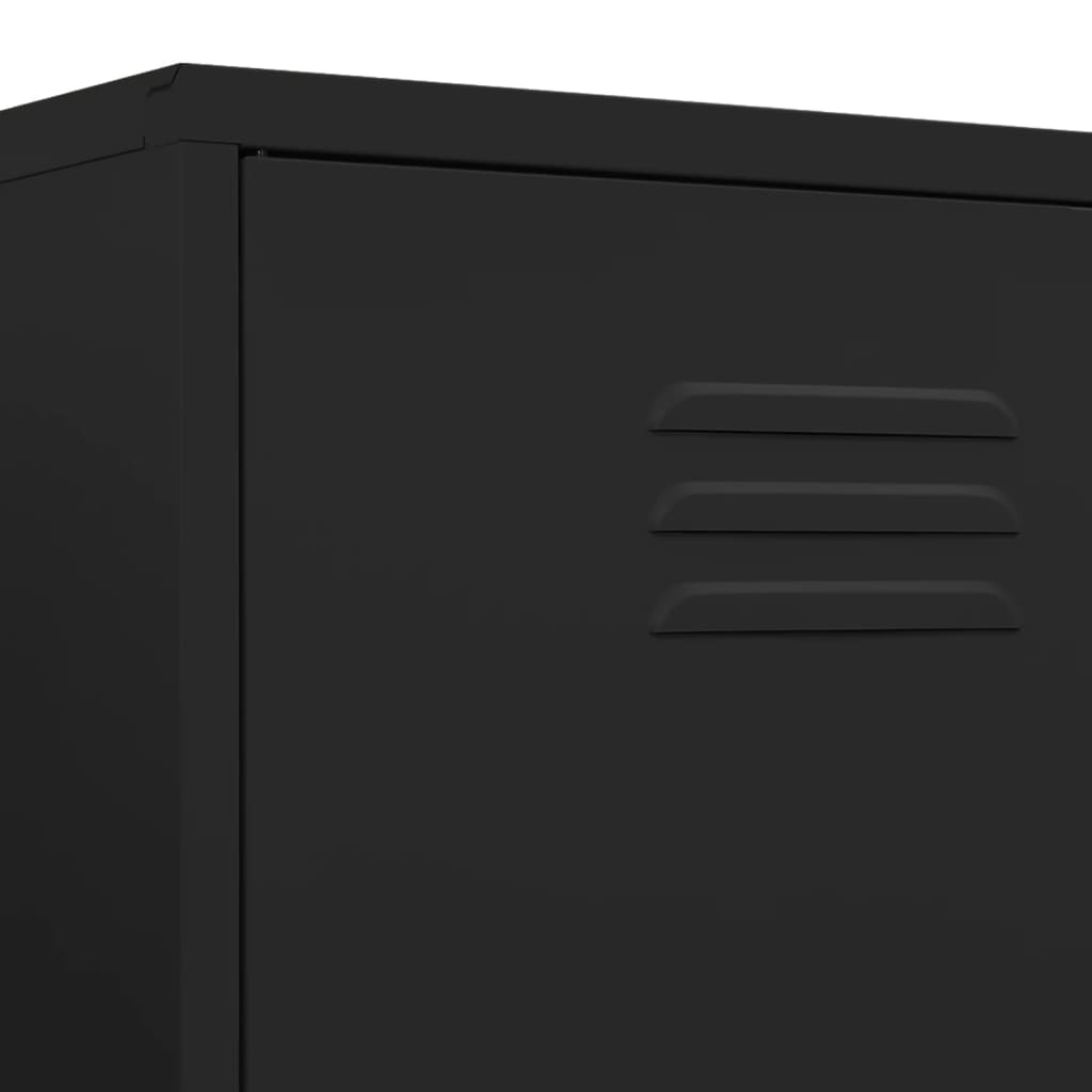 Garderobe svart 90x50x180 cm stål