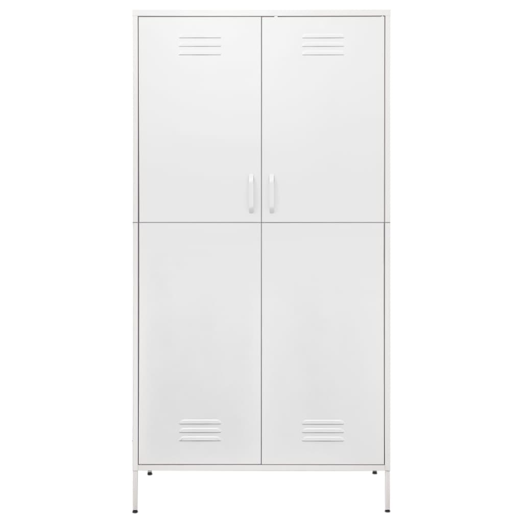 Garderobe hvit 90x50x180 cm stål