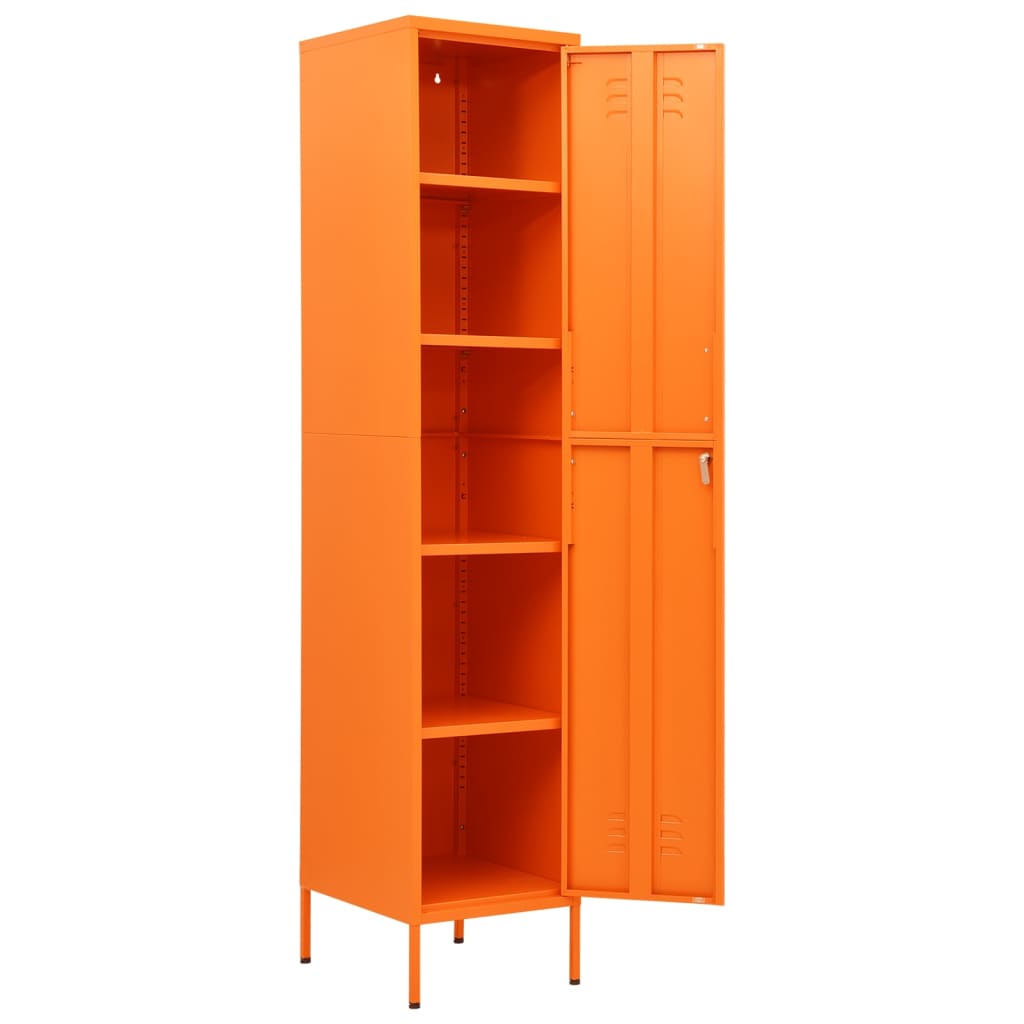Oppbevaringsskap oransje 35x46x180 cm stål
