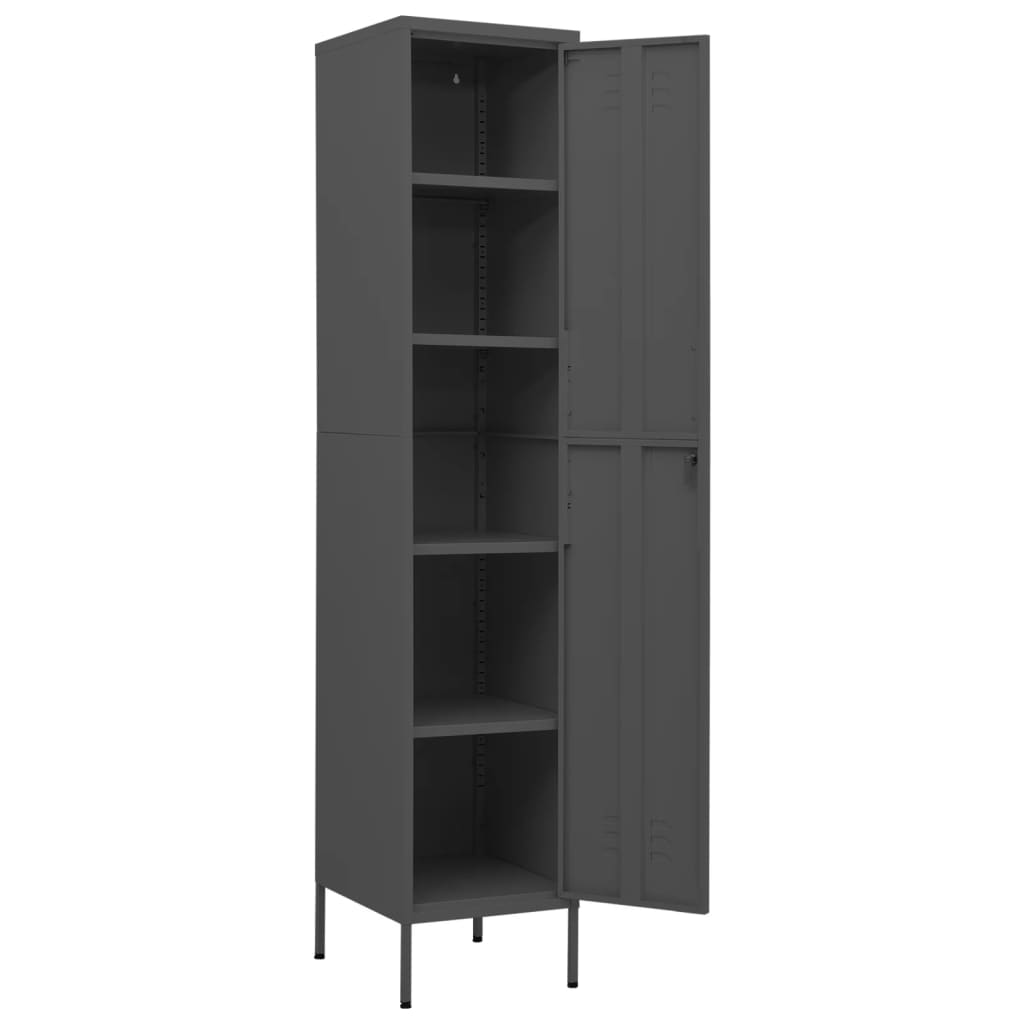 Oppbevaringsskap antrasitt 35x46x180 cm stål