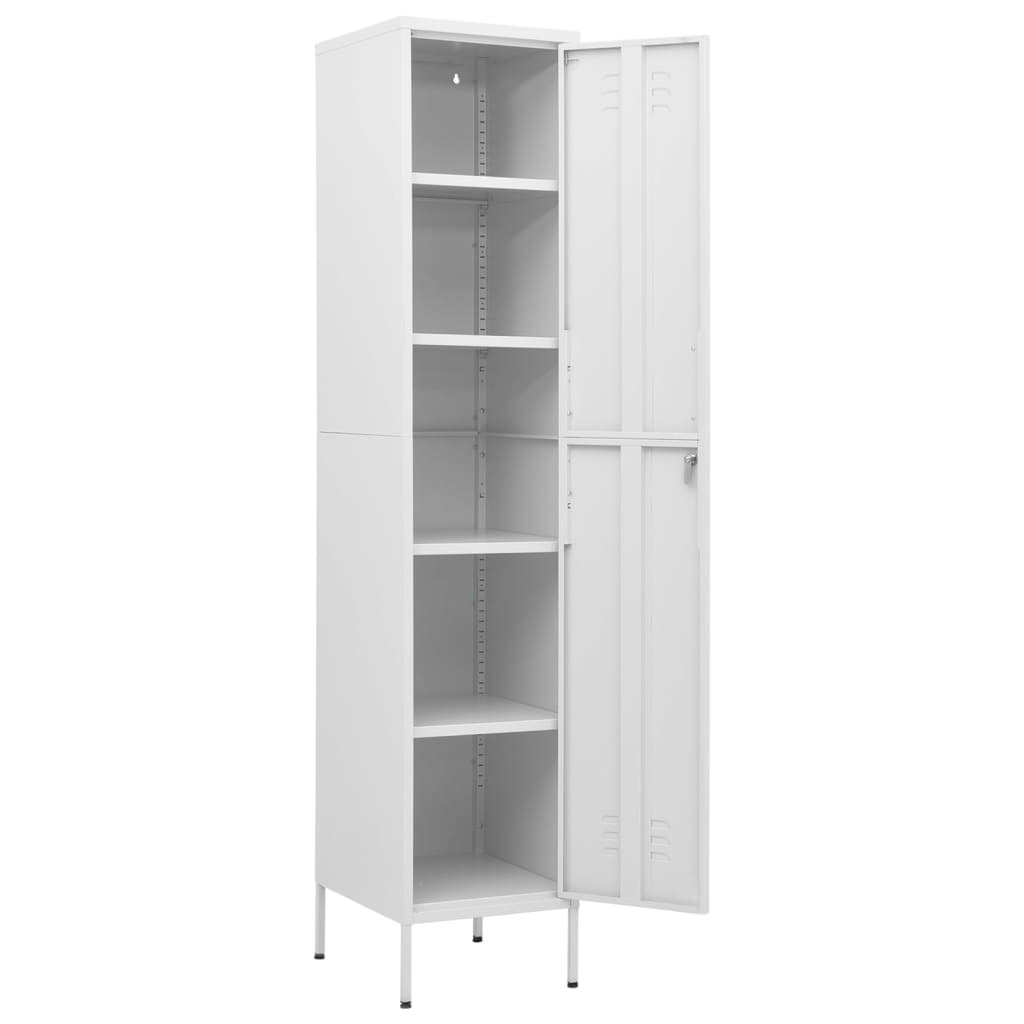 Oppbevaringsskap hvit 35x46x180 cm stål