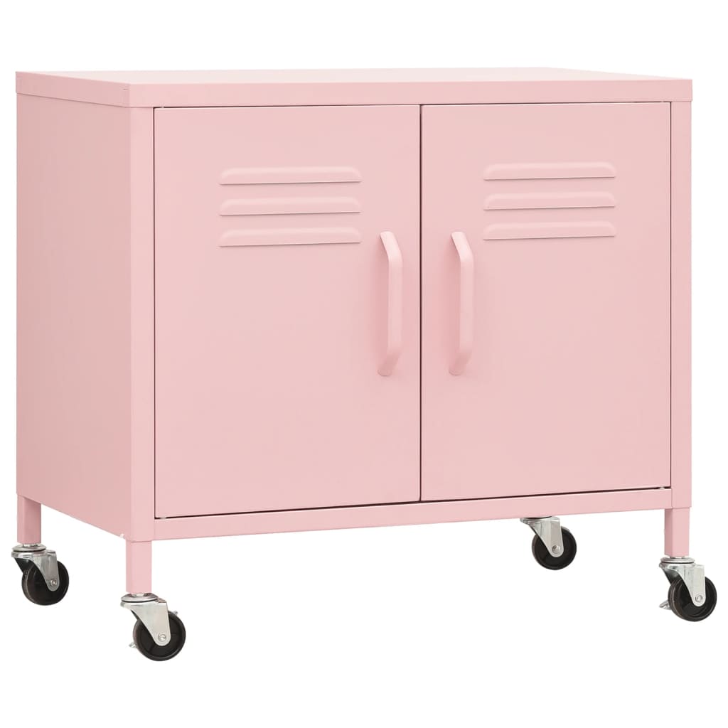 Oppbevaringsskap rosa 60x35x56 cm stål