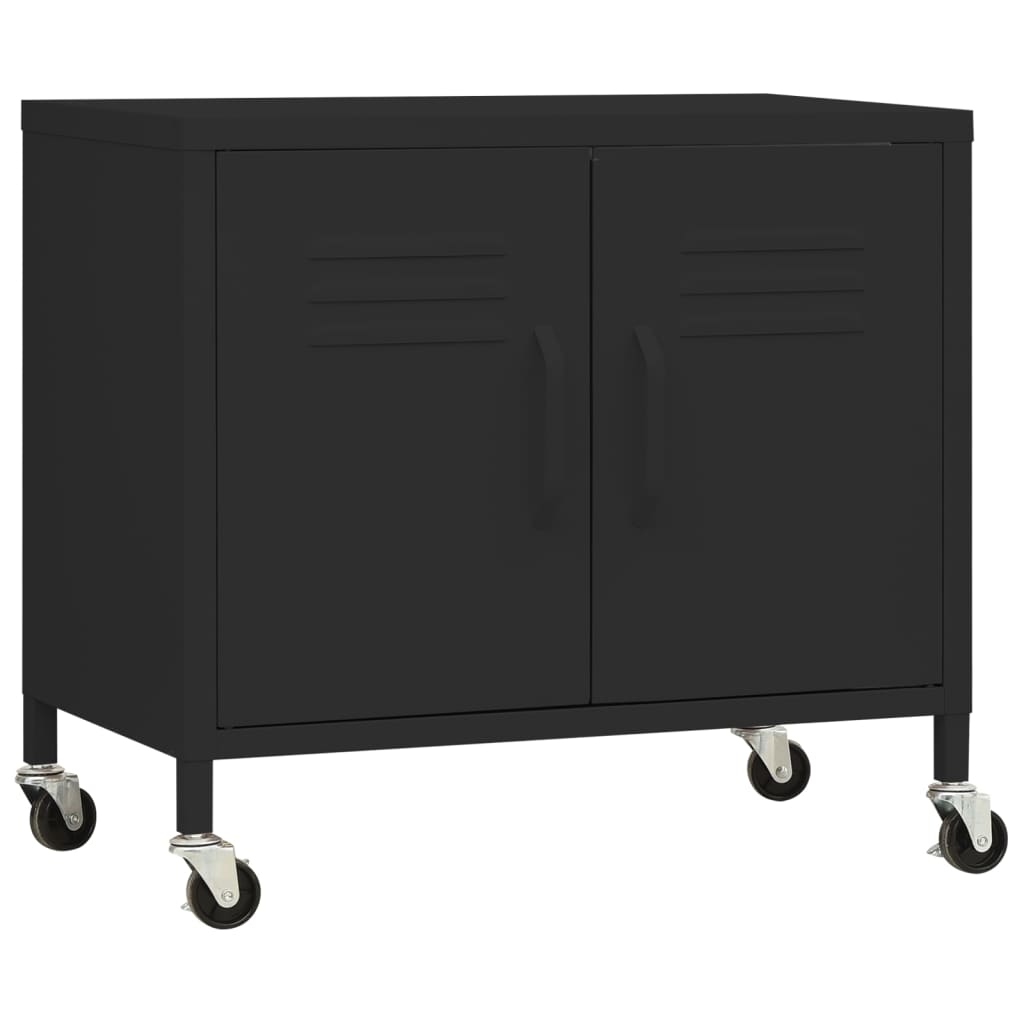 Oppbevaringsskap svart 60x35x56 cm stål