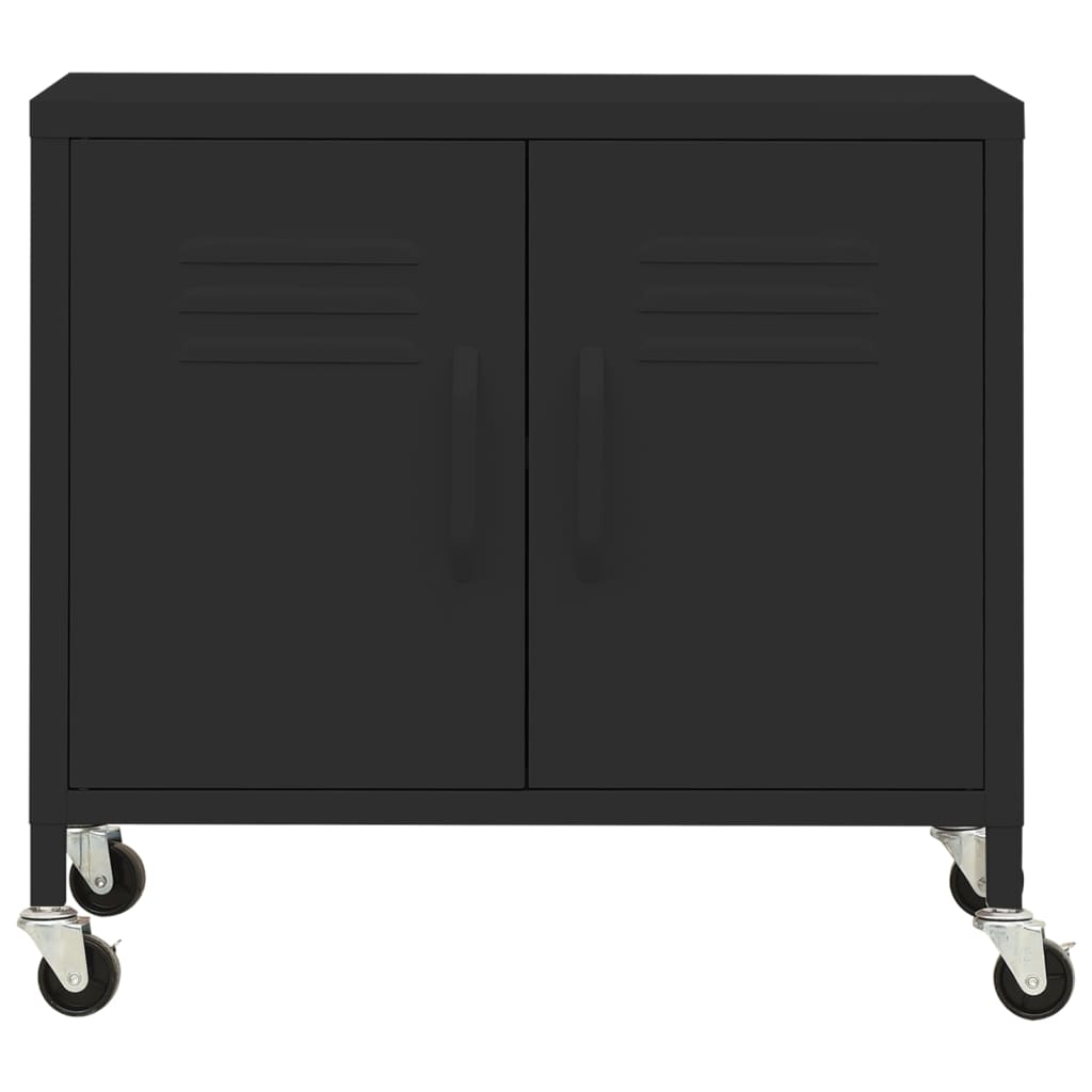 Oppbevaringsskap svart 60x35x56 cm stål