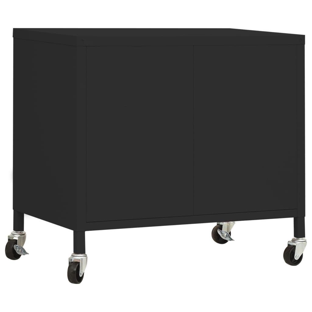 Oppbevaringsskap svart 60x35x56 cm stål