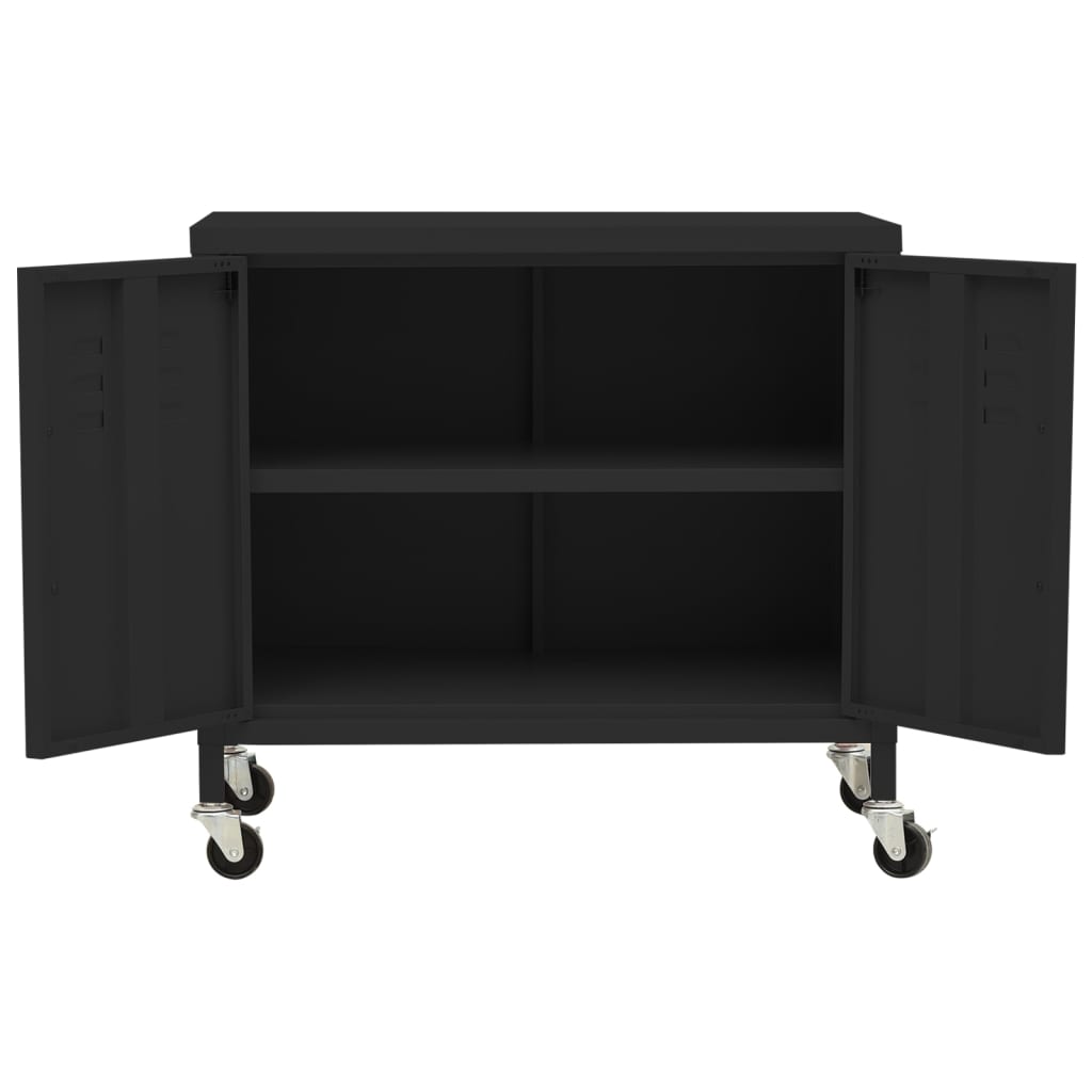 Oppbevaringsskap svart 60x35x56 cm stål
