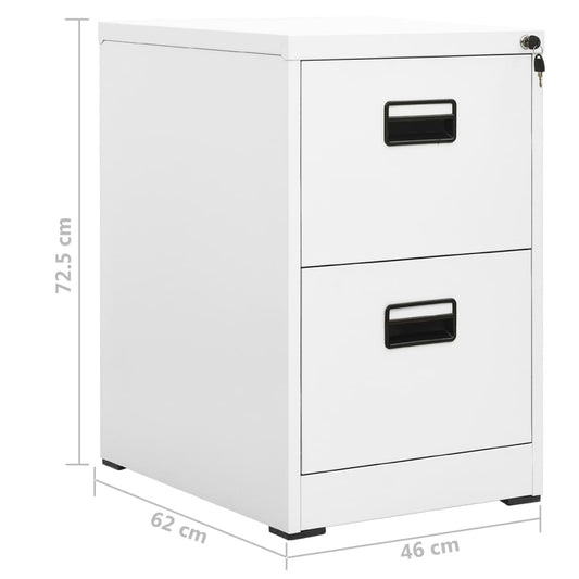 Arkivskap 46x62x72,5 cm stål hvit vidaXL