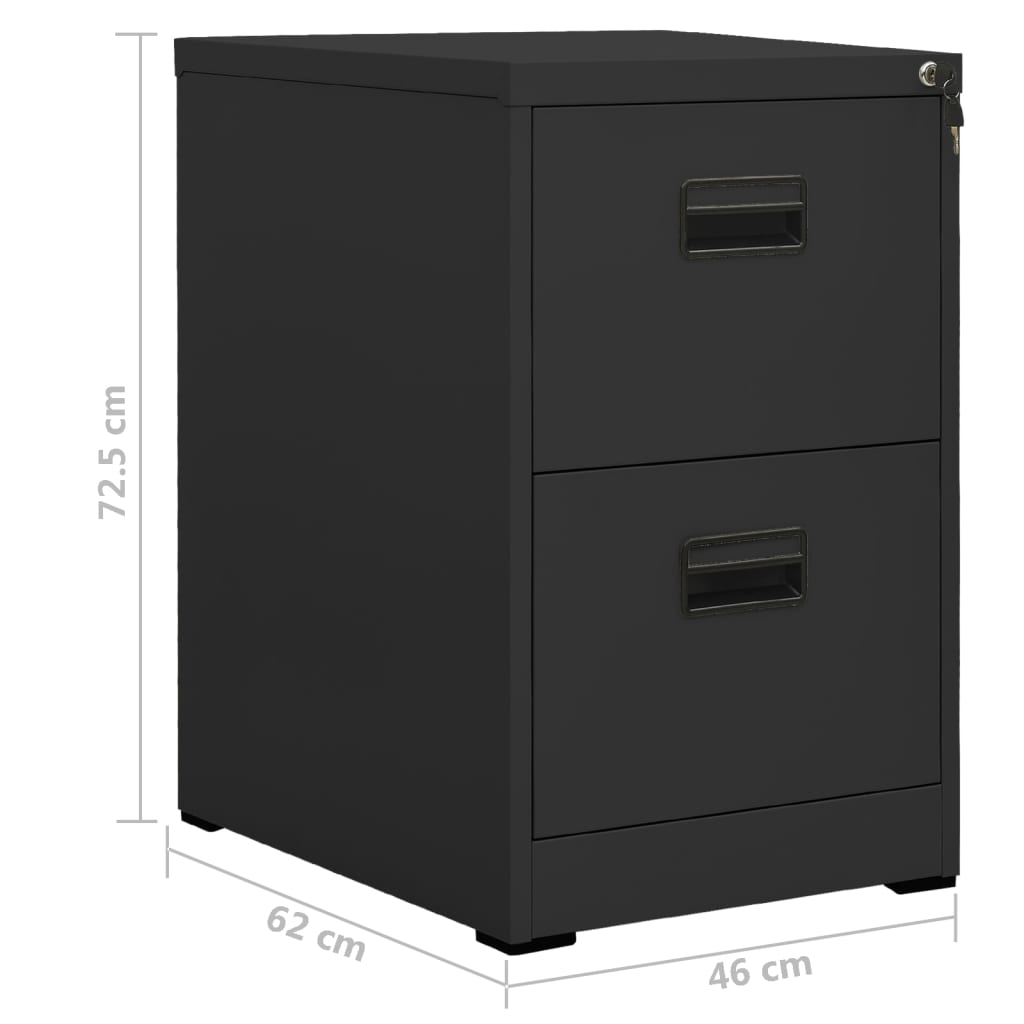 Arkivskap 46x62x72,5 cm stål antrasitt vidaXL