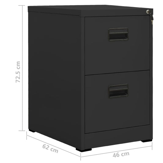 Arkivskap 46x62x72,5 cm stål antrasitt vidaXL