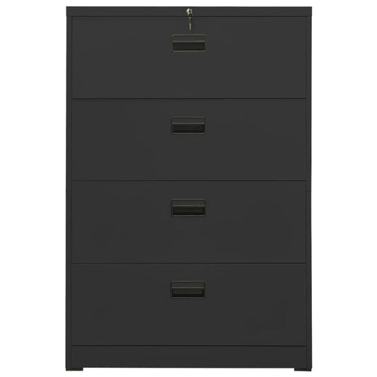 Arkivskap 90x46x134 cm stål antrasitt