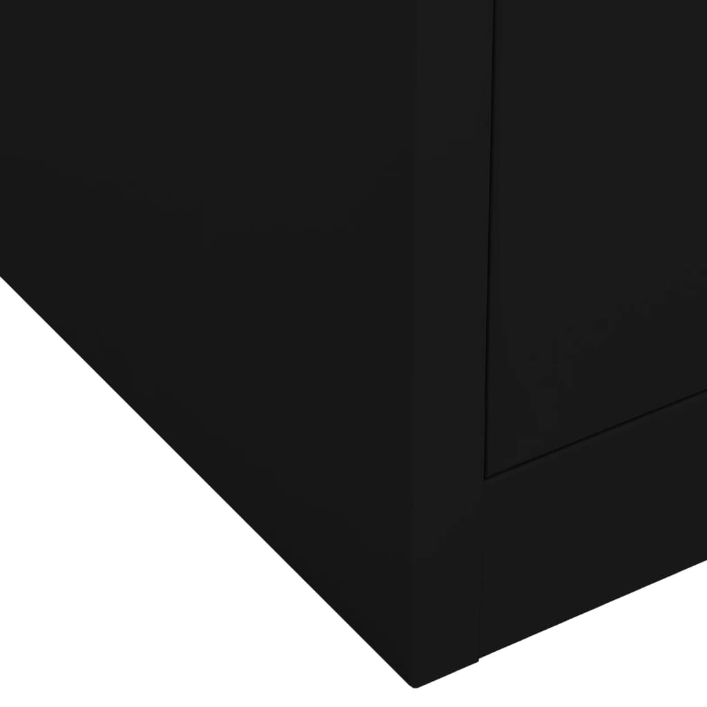 Kontorskap svart 90x40x102 cm stål vidaXL