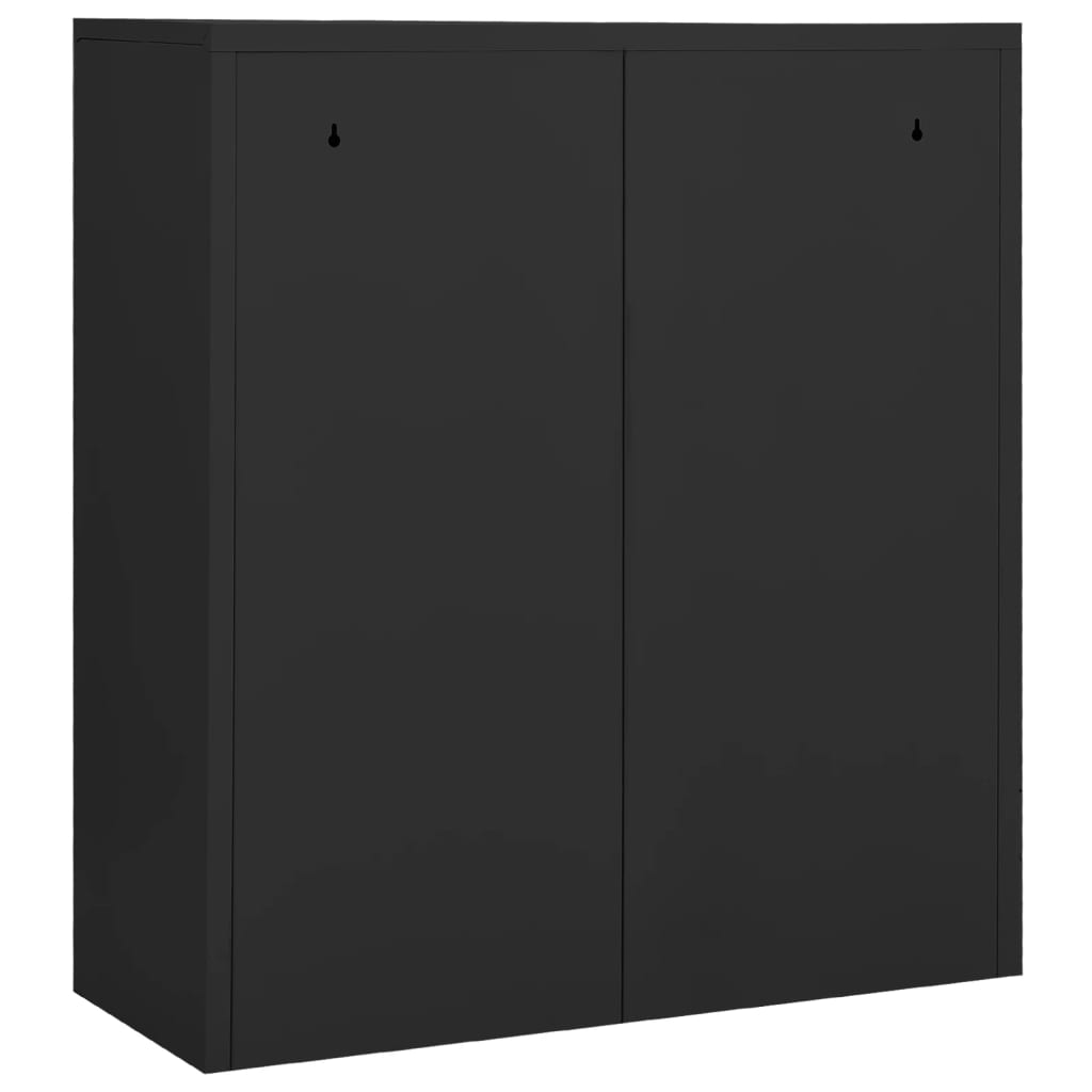 Kontorskap antrasitt 90x40x102 cm stål