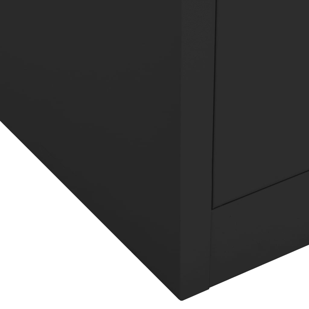Kontorskap antrasitt 90x40x102 cm stål