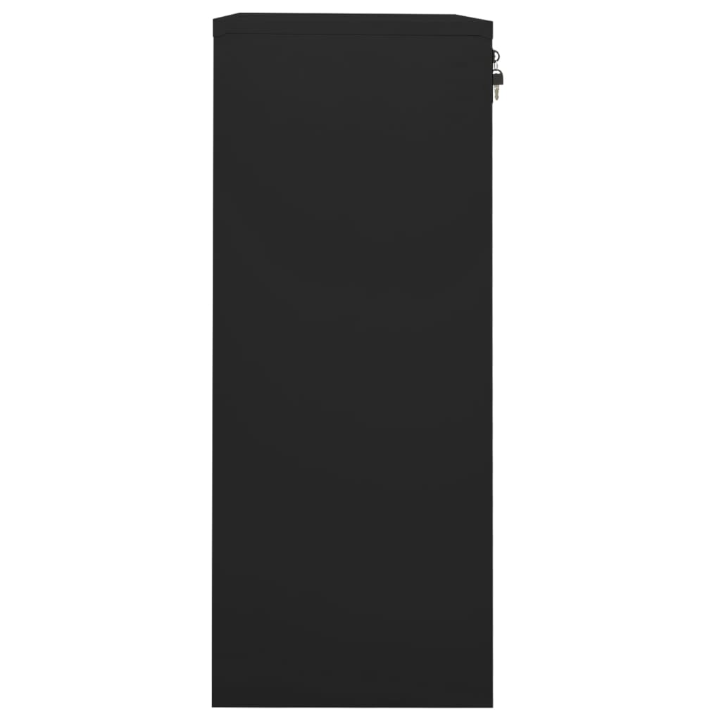 Kontorskap svart 90x40x102 cm stål vidaXL