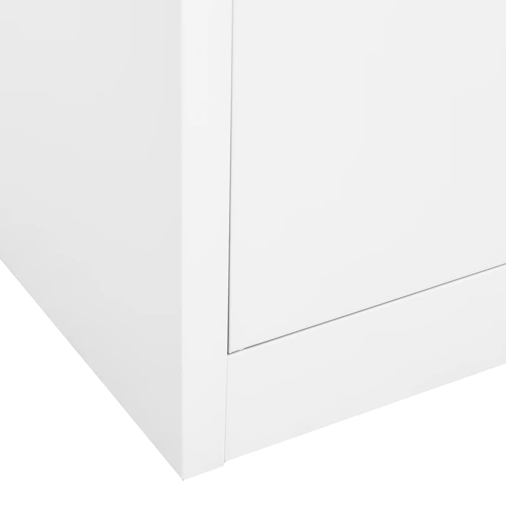 Kontorskap hvit 90x40x180 cm stål