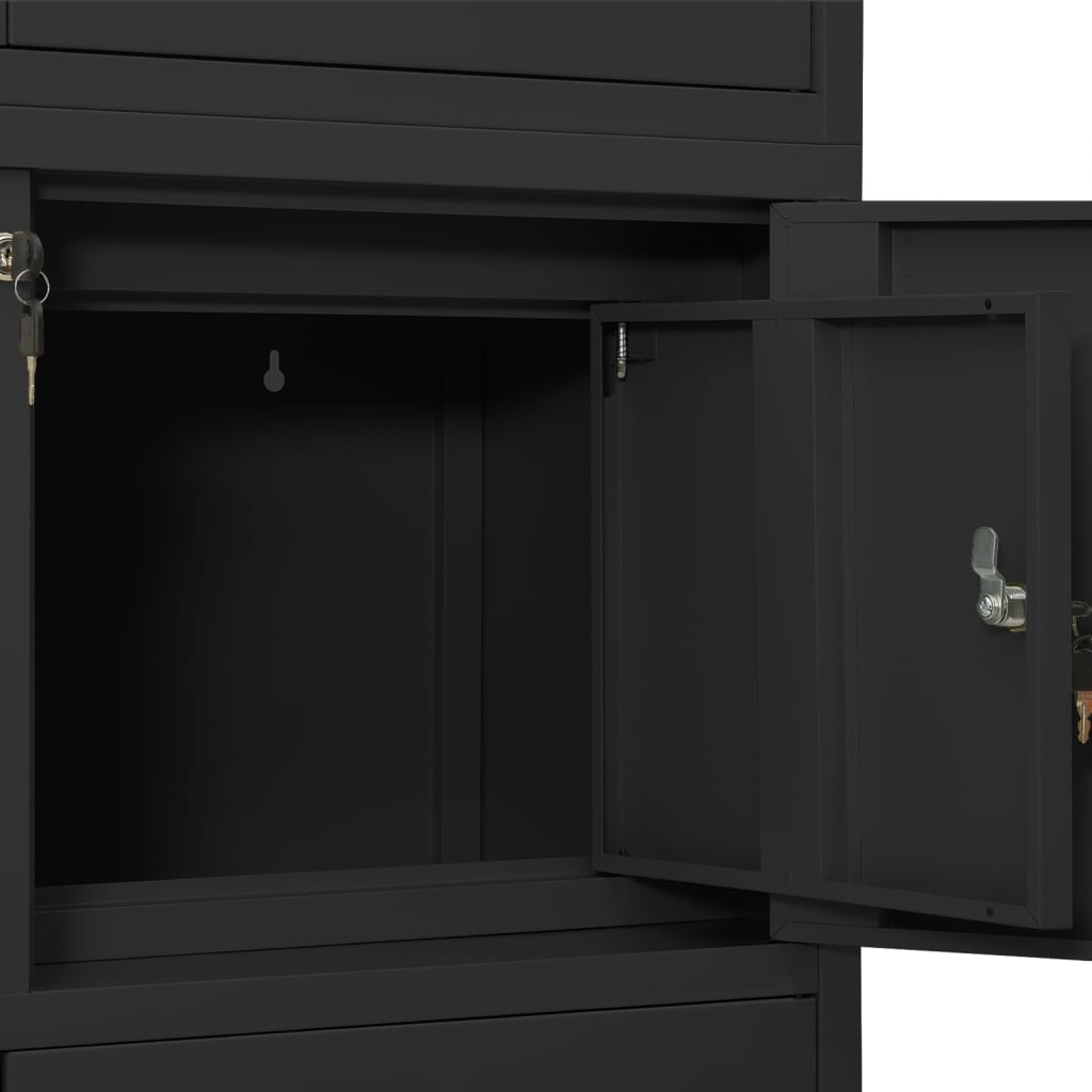 Kontorskap antrasitt 90x40x180 cm stål vidaXL