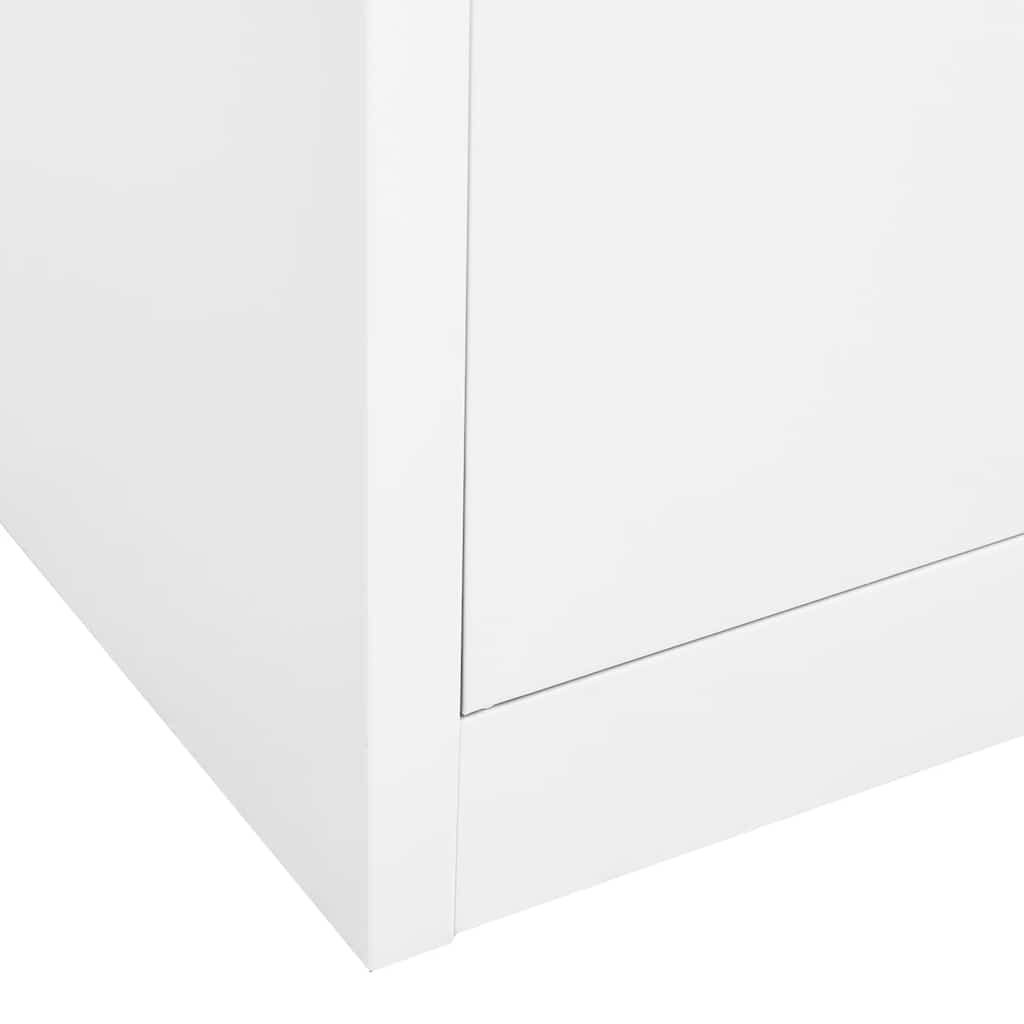 Kontorskap hvit 90x40x180 cm stål