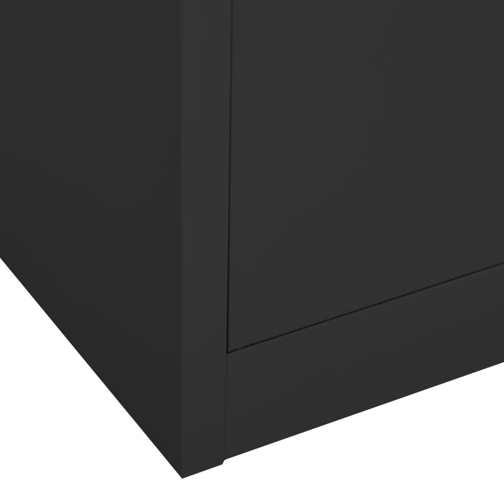 Kontorskap antrasitt 90x40x180 cm stål