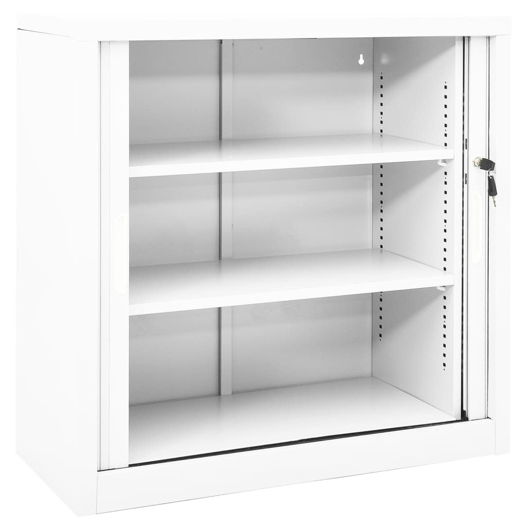 Skap med skyvedør 90x40x90 cm stål hvit vidaXL