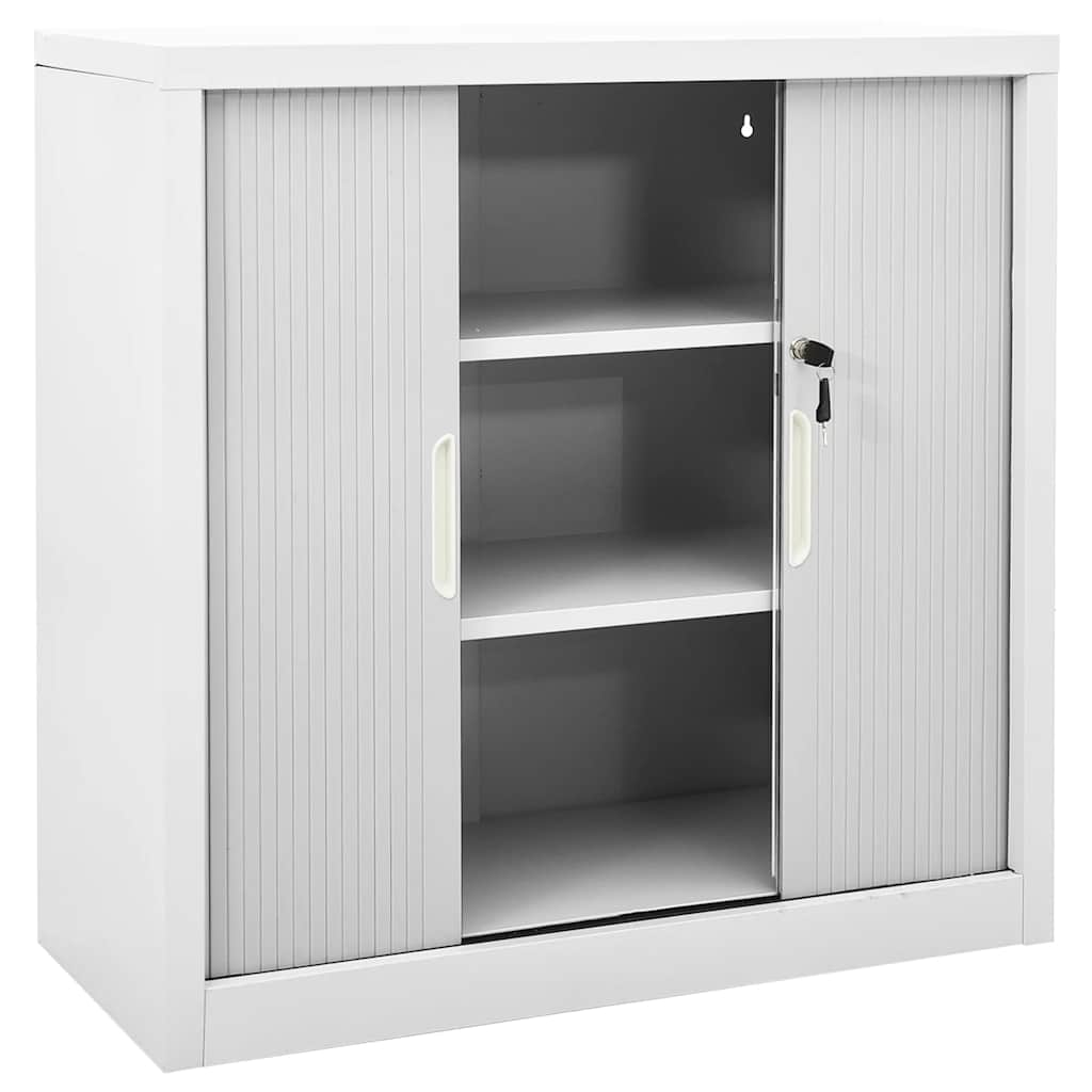 Skap med skyvedør 90x40x90 cm stål grå vidaXL