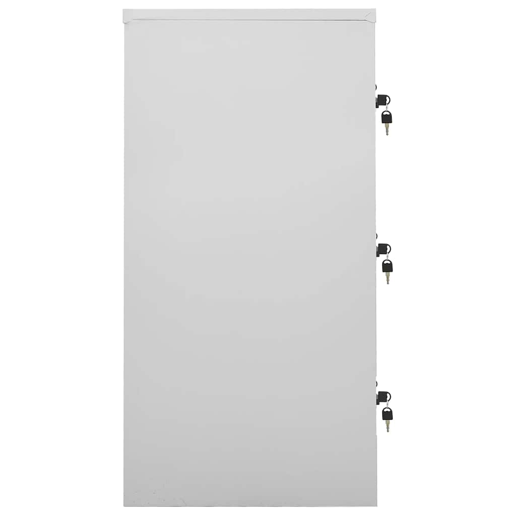 Oppbevaringsskap lysegrå og rød 90x45x92,5 cm stål