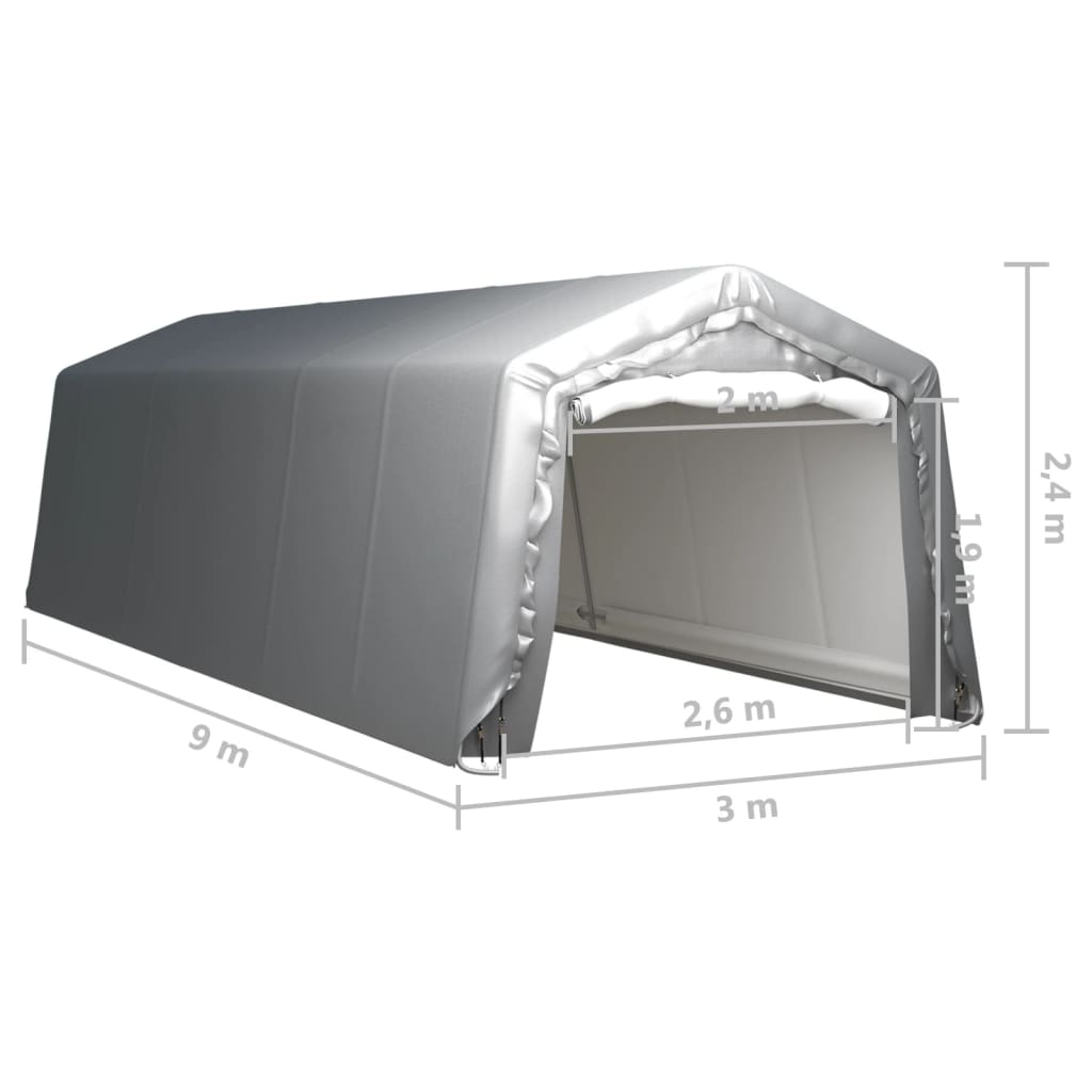 Oppbevaringstelt 300x900 cm stål grå