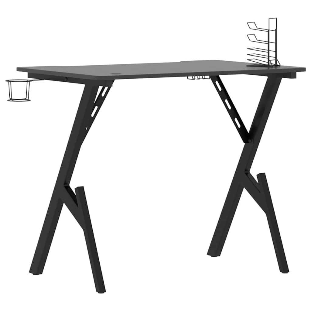Spillebord med Y-formede ben svart 90x60x75 cm