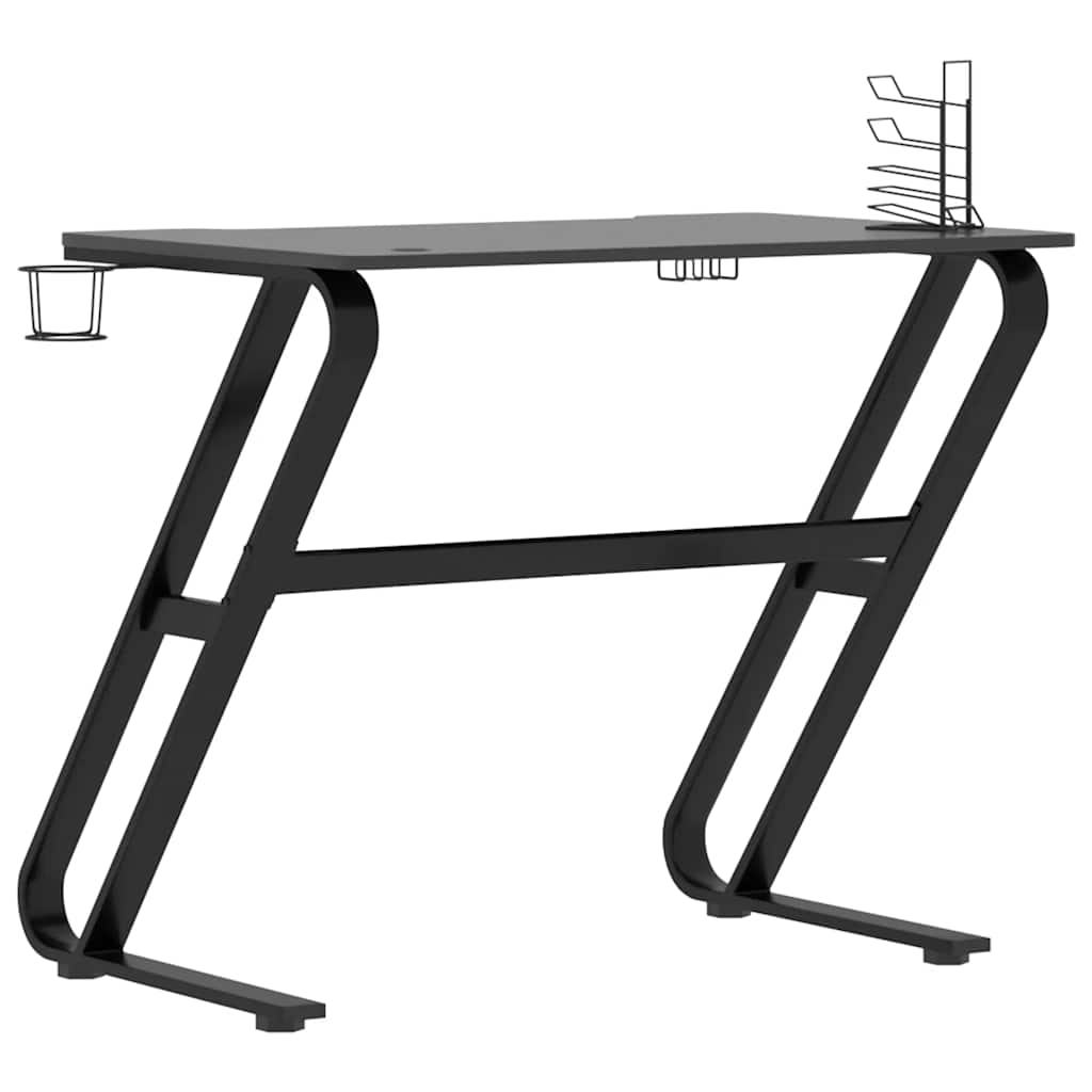 Gamingbord med ZZ-formede ben svart 90x60x75 cm