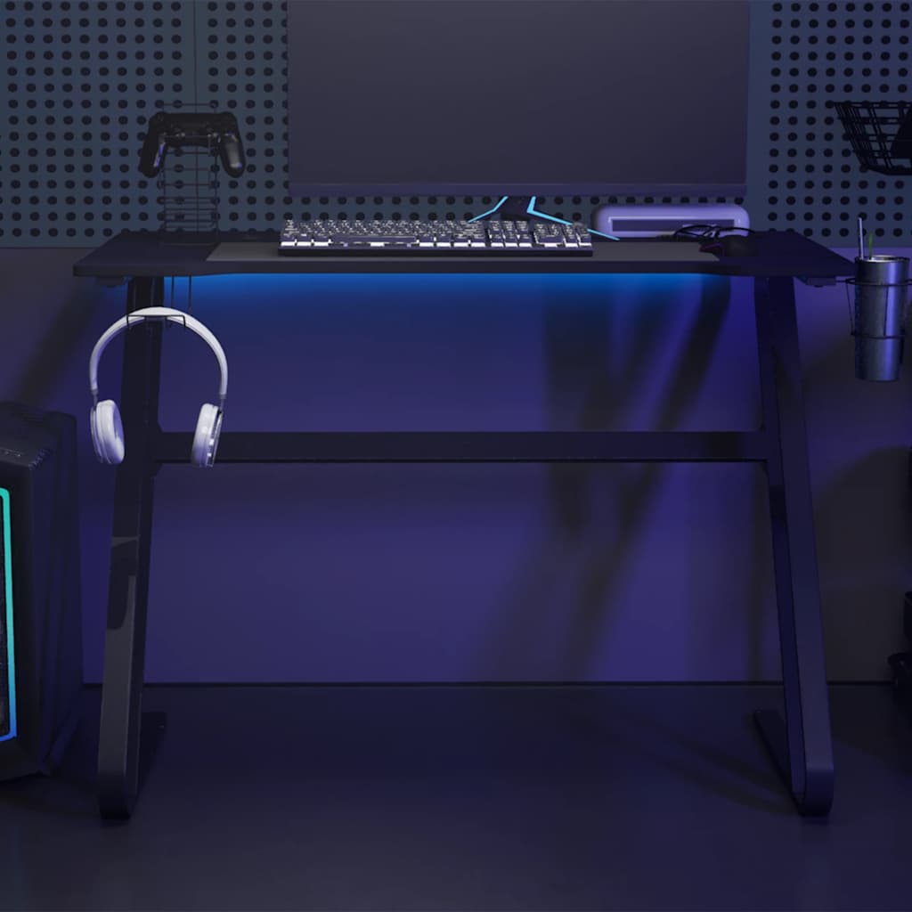 Gamingbord med ZZ-formede ben svart 110x60x75 cm