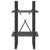 Bokhylle 2 nivåer grå 40x30x70 cm heltre furu