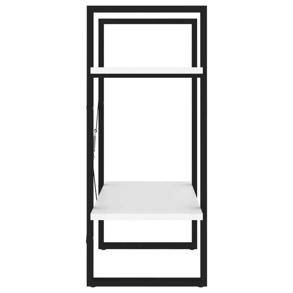 Bokhylle 2 nivåer hvit 60x30x70 cm konstruert tre