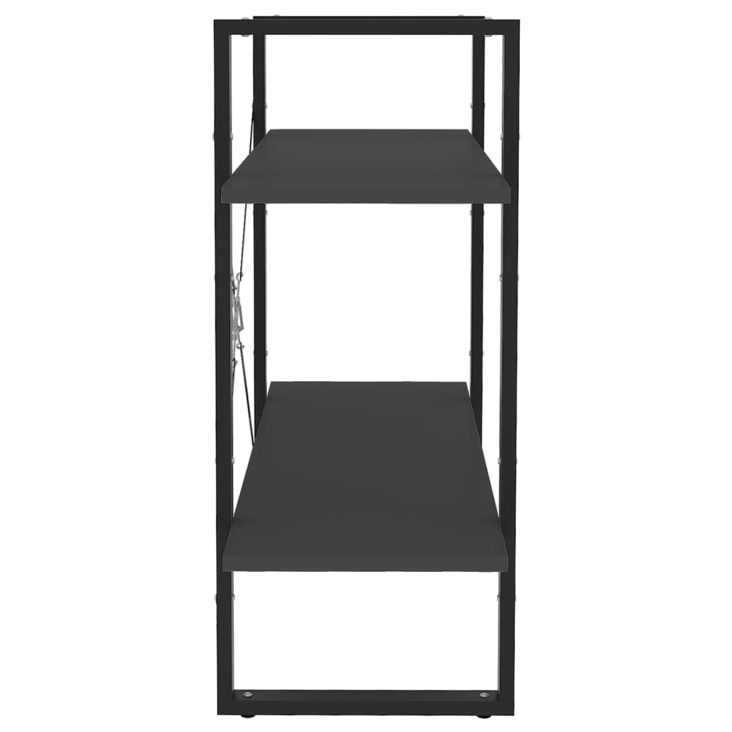 Bokhylle 2 nivåer grå 80x30x70 cm konstruert tre