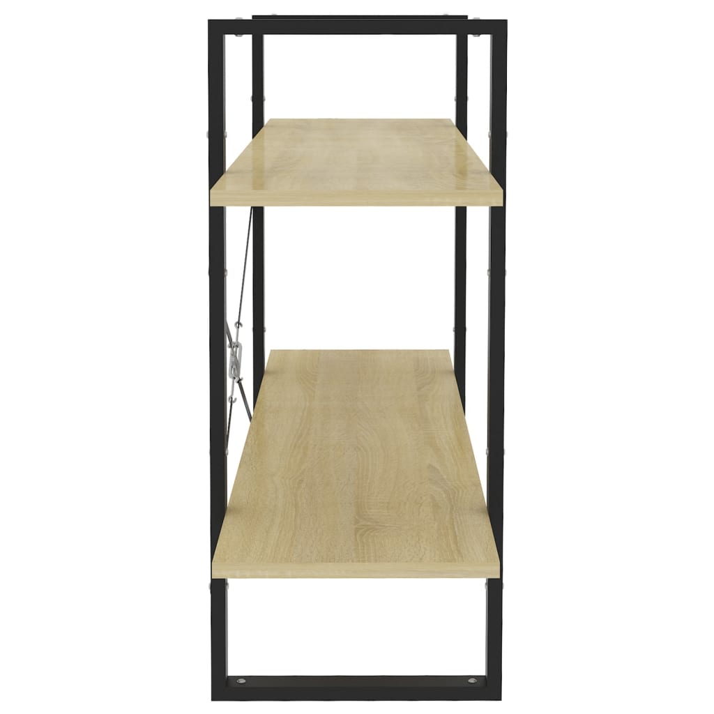 Bokhylle 2 nivåer sonoma eik 100x30x70 cm konstruert tre