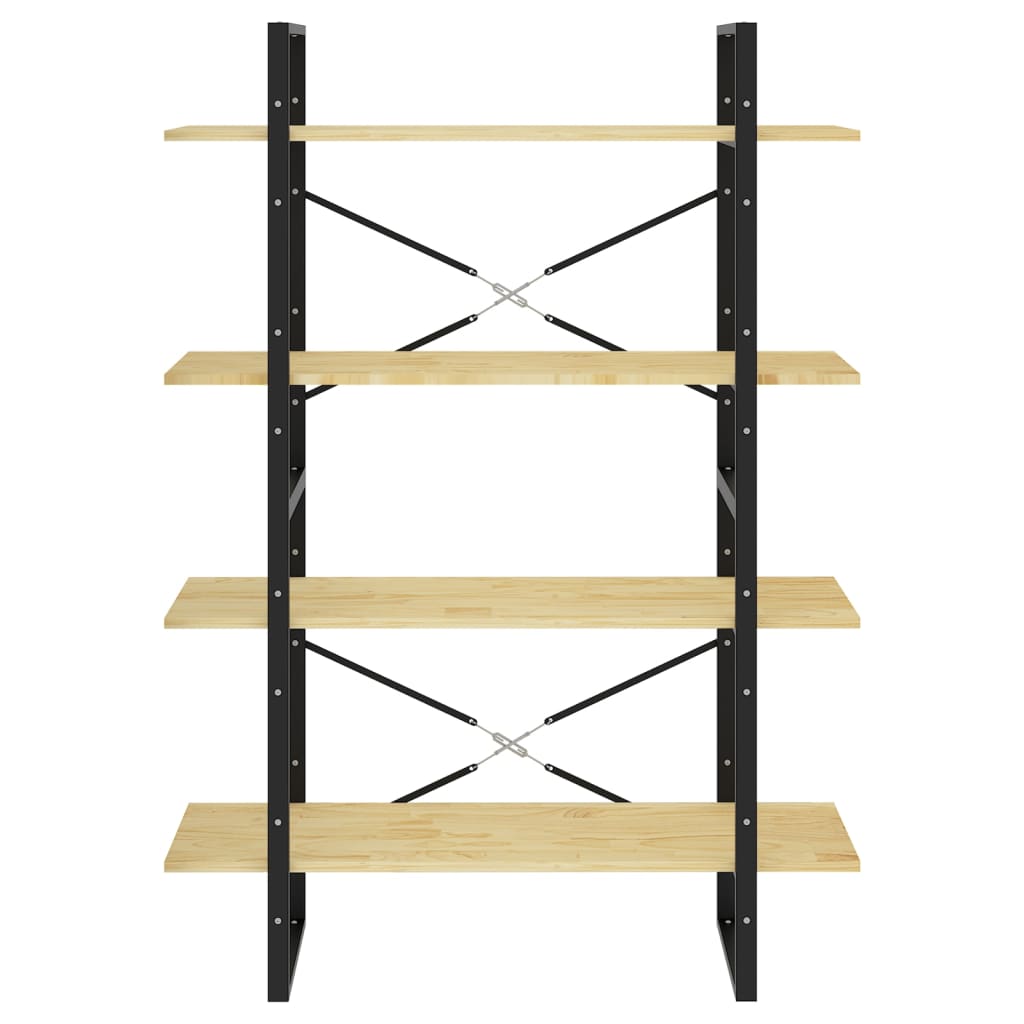 Bokhylle 4 nivåer 100x30x140 cm heltre furu
