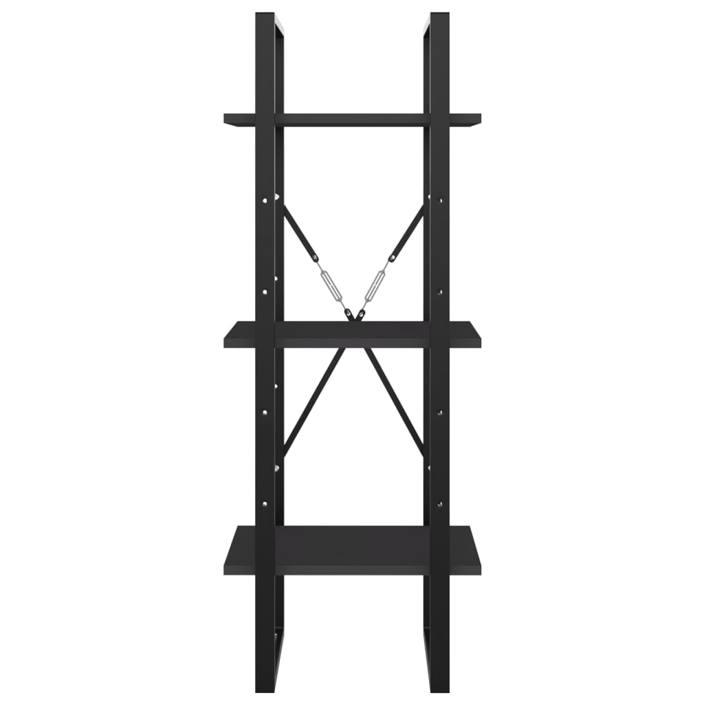 Bokhylle 3 nivåer grå 40x30x105 cm konstruert tre