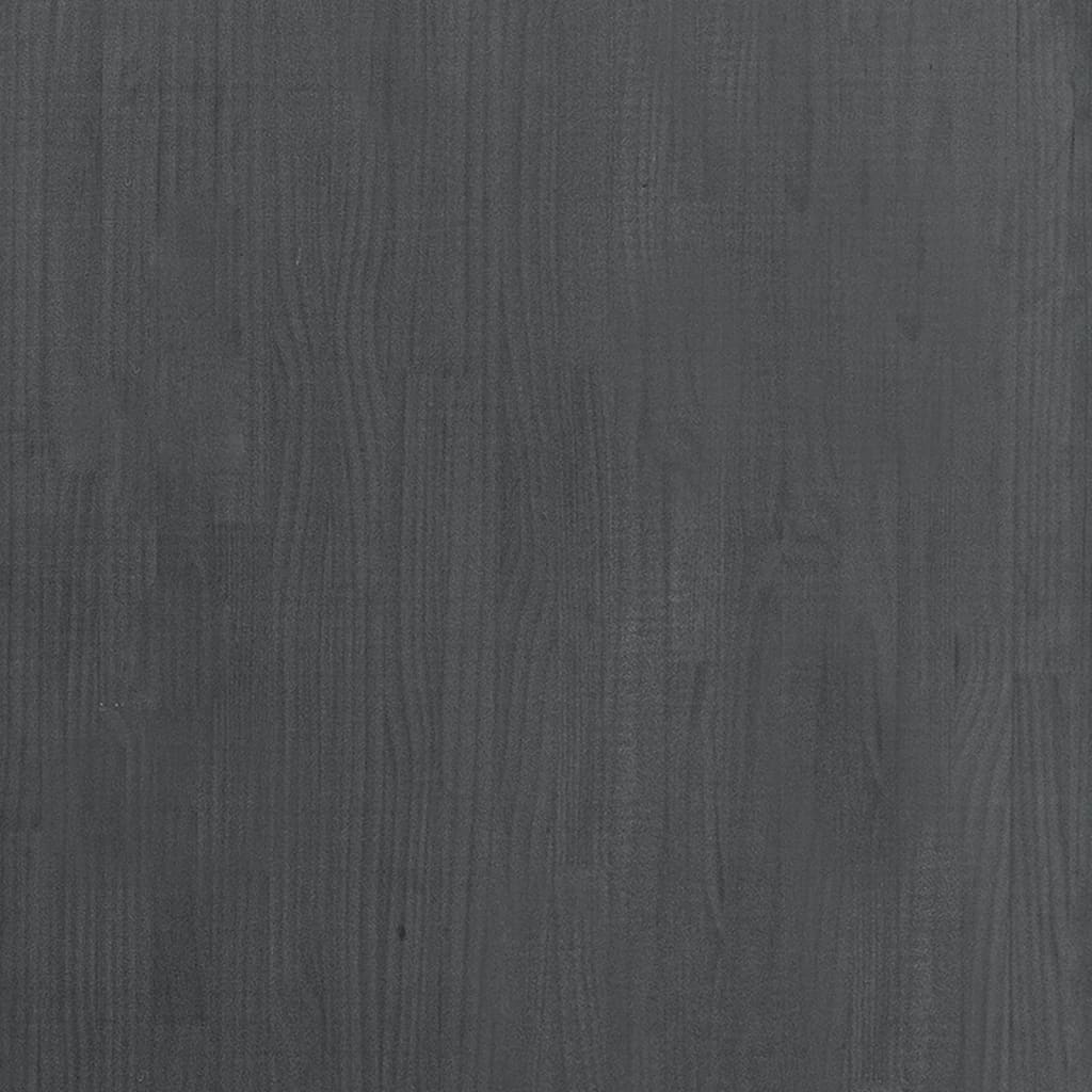 Bokhylle 3 nivåer grå 80x30x105 cm heltre furu