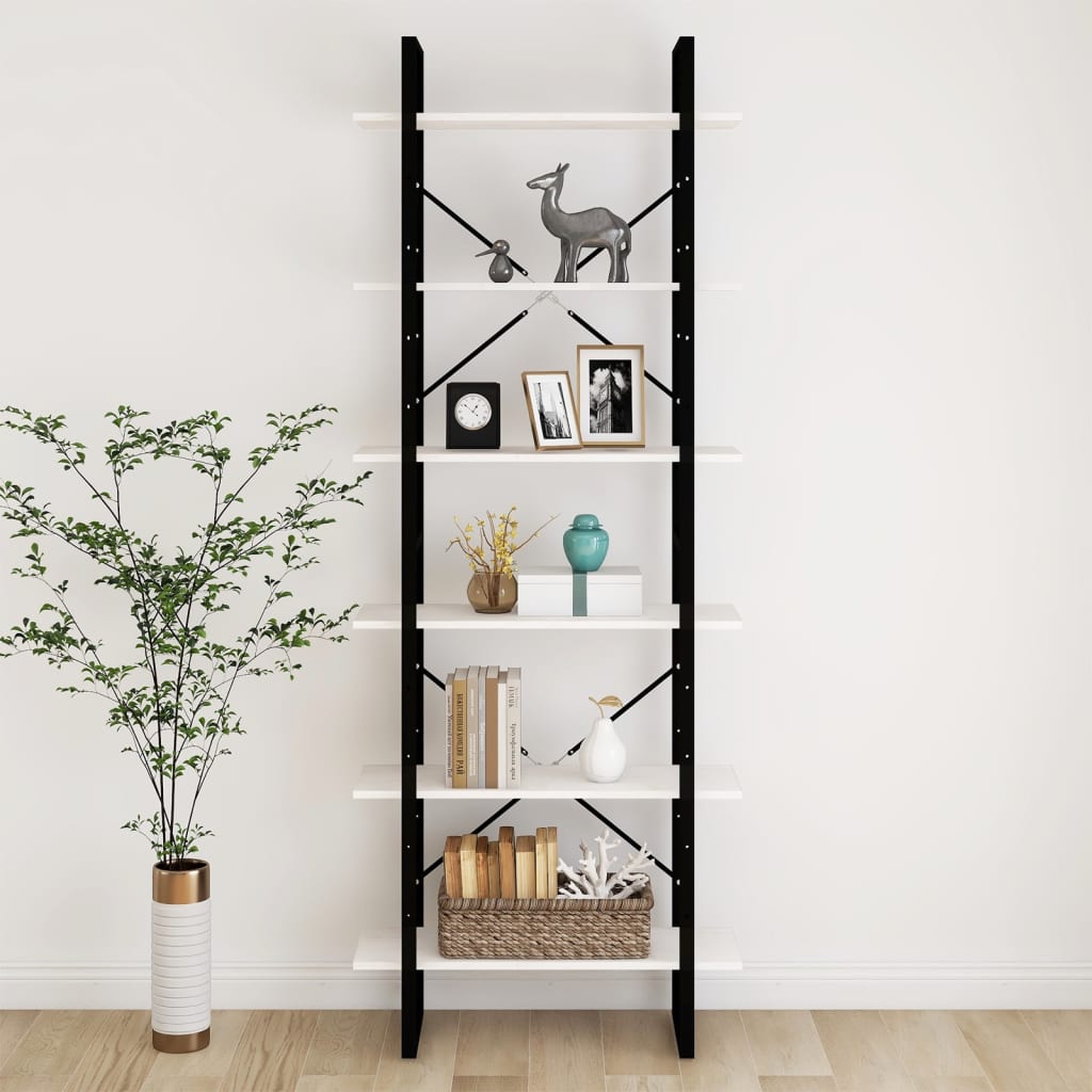 Høyskap hvit 80x30x210 cm heltre furu