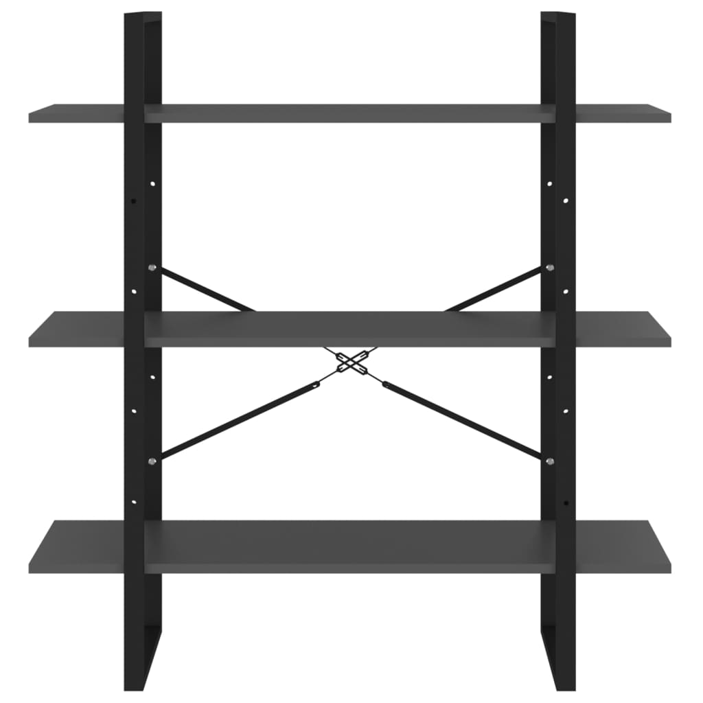 Bokhylle grå 100x30x105 cm konstruert tre