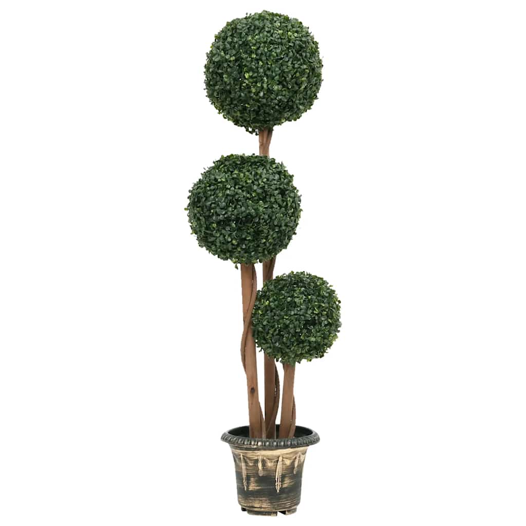 Kunstig buksbomplante med potte ballformet 119 cm grønn vidaXL