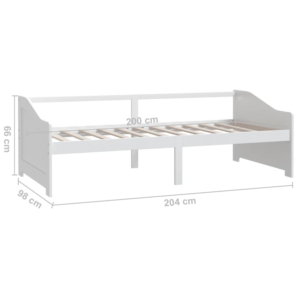 Sengeramme 3 seter heltre furu 90x200 cm hvit