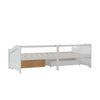 Sengeramme 3 seter med skuffer heltre furu 90x200 cm hvit