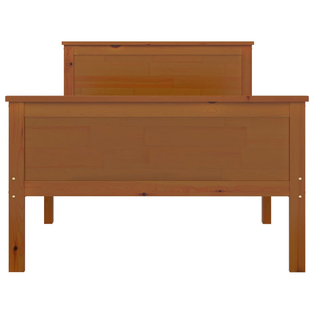 Sengeramme honningbrun heltre furu 90x200 cm