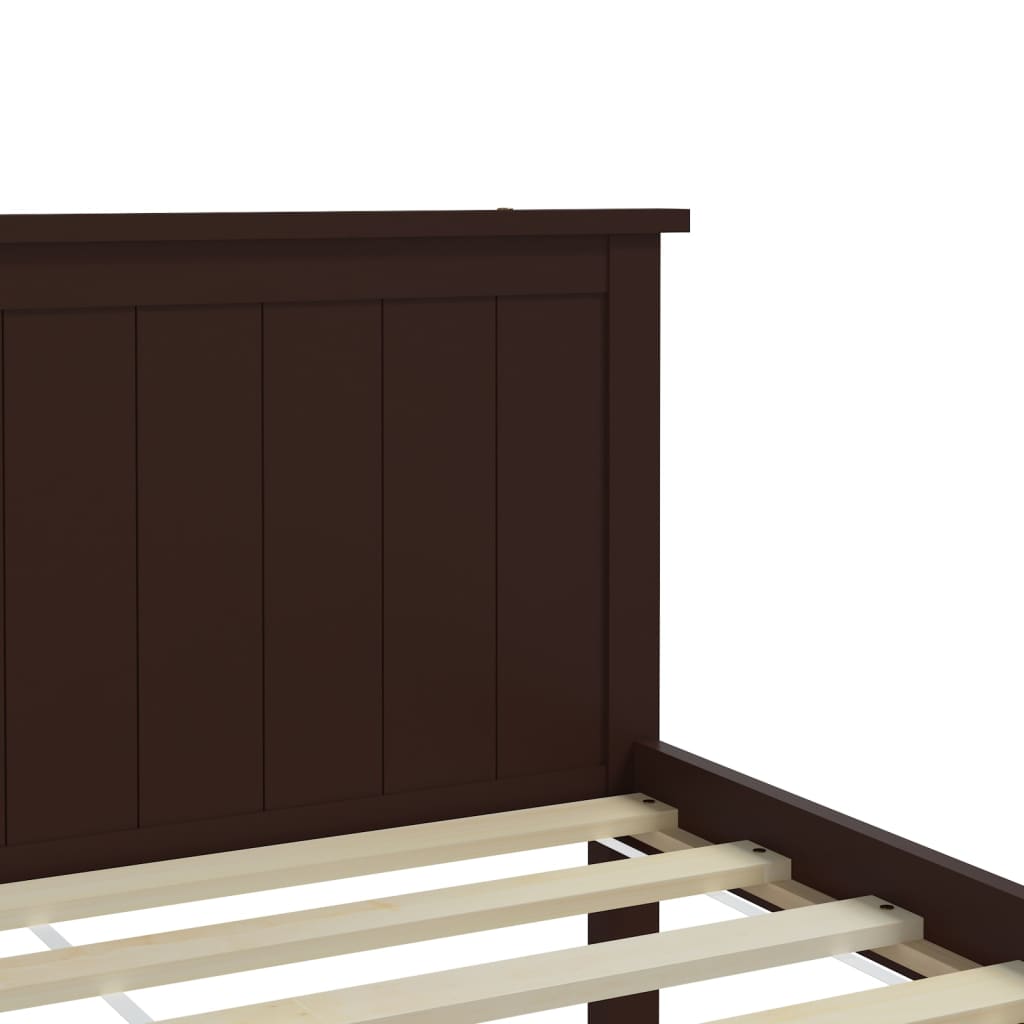 Sengeramme mørkebrun heltre furu 90x200 cm vidaXL