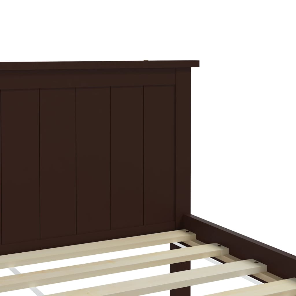 Sengeramme mørkebrun heltre furu 100x200 cm vidaXL