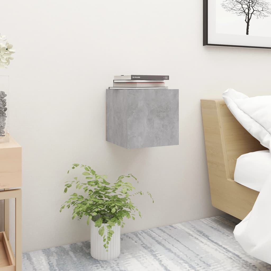 Nattbord 2 stk betonggrå 30,5x30x30 cm konstruert tre vidaXL
