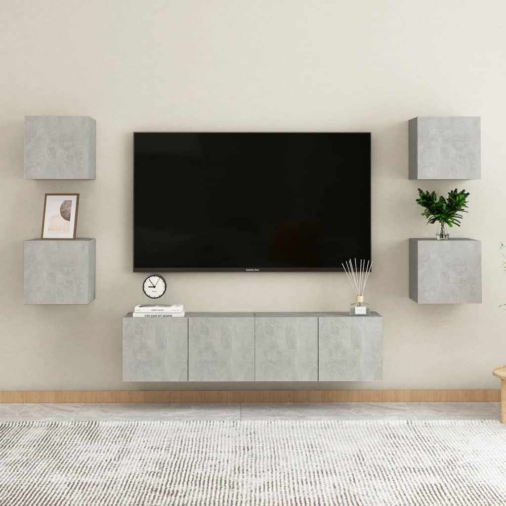 Nattbord 2 stk betonggrå 30,5x30x30 cm konstruert tre vidaXL