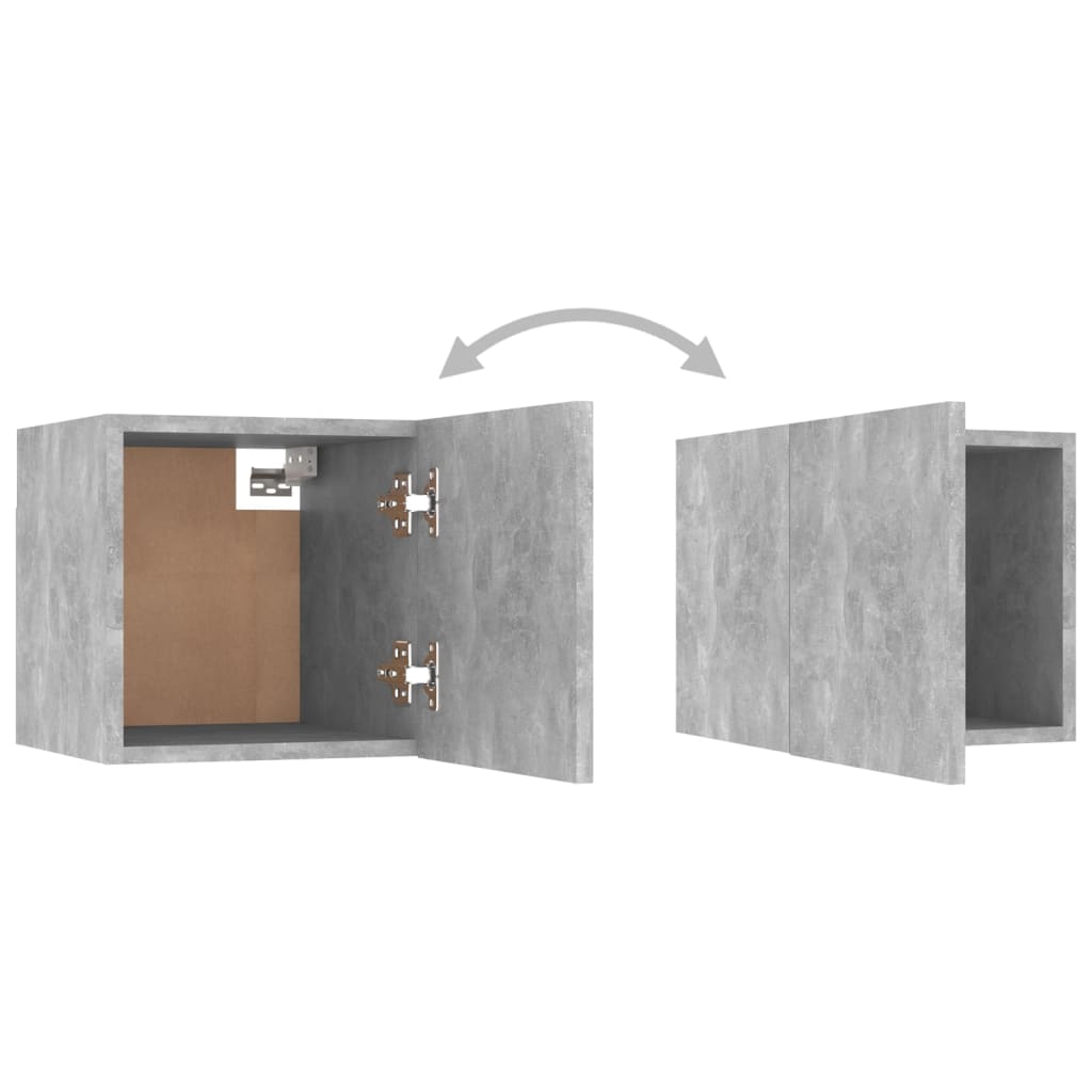Nattbord 2 stk betonggrå 30,5x30x30 cm konstruert tre vidaXL