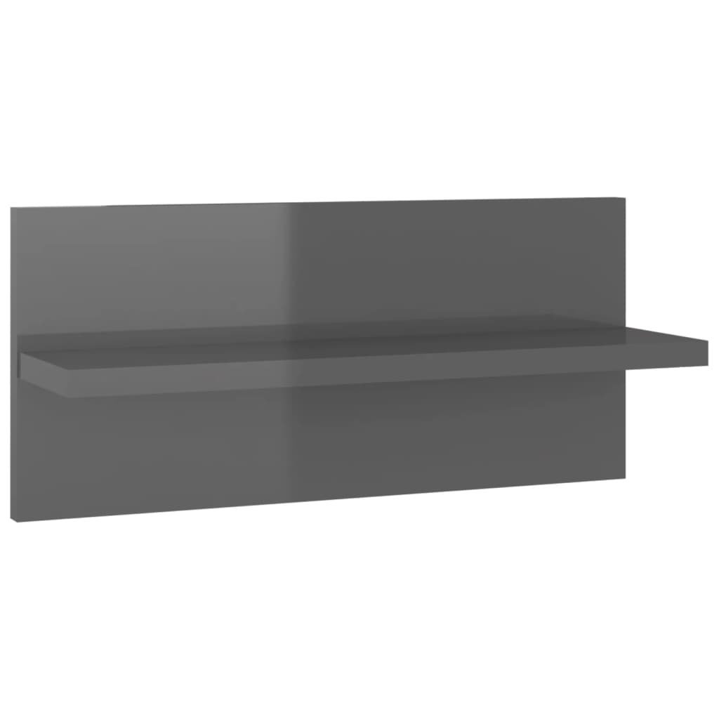 Vegghyller 4 stk høyglans grå 40x11,5x18 cm