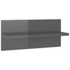 Vegghyller 4 stk høyglans grå 40x11,5x18 cm