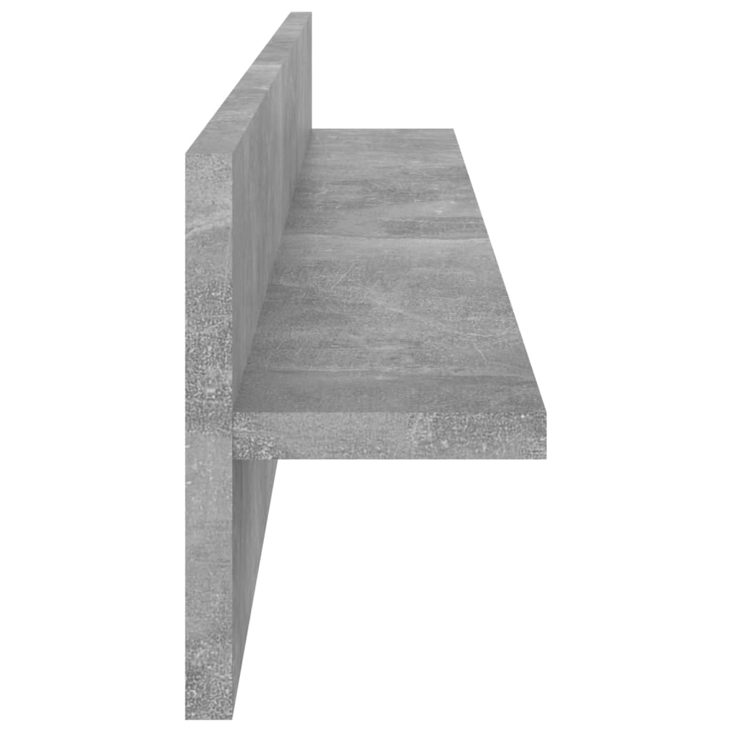 Vegghyller 2 stk betonggrå 80x11,5x18 cm konstruert tre